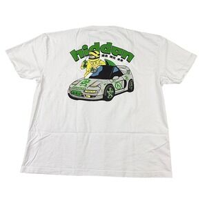 Hidden NY White Graphic Racing Car T-Shirt Mens XXL Streetwear Tee